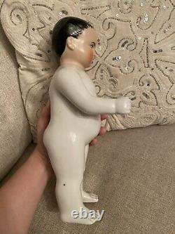 ANTIQUE High Quality China Doll FROZEN CHARLIE Doll Black Hair Large 13