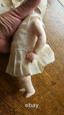 ANTIQUE MARKED GERMANY BISQUE PORCELAIN JOINTED MINIATURE BABY dollhouse