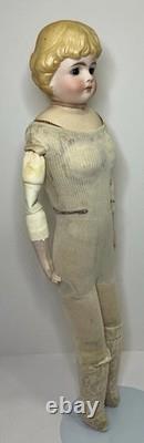 ANTIQUE PARIAN DOLL SIMON & HALBIG ABG DOLL With RARE BROWN GLASS EYES 20
