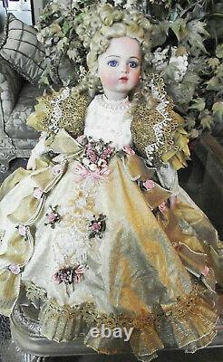 ANTIQUE REPRODUCTION 28 in FRENCH BRU JNE PORCELAIN PATRICIA LOVELESS DOLL NEW