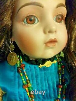 ANTIQUE REPRODUCTION. EZMERELDA By Loveless Fortune Teller Porcelain Doll. EXC