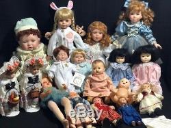Amazing Lot of 18 Dolls vintage/collectible/porcelain/contemporary