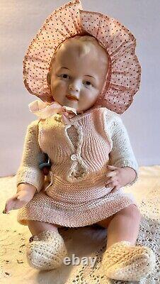 Antique 12 German Huge Fully Jointed All Bisque Doll, Incredible