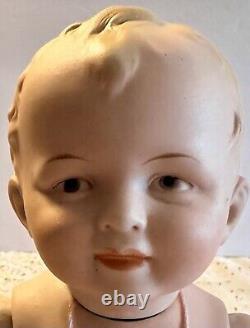 Antique 12 German Huge Fully Jointed All Bisque Doll, Incredible