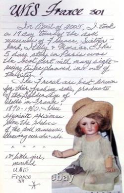 Antique 13 Original UNIS France 301 Tête Jumeau Bisque Composition Doll