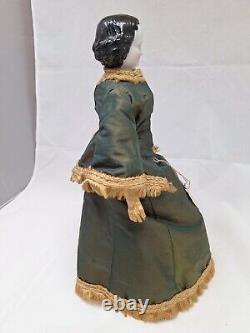 Antique 17.5 Flat Top China Head Doll withHairline Germany c1850-1860