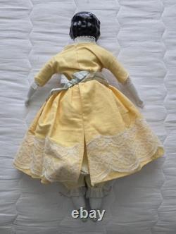 Antique 17 German Flat Top China Head Doll withOld Body and Clothes