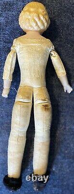 Antique 18 C1870 Blond Glass Eyed Parian Head Doll With Outfit On Orig Body