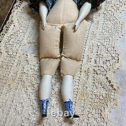 Antique 18 Parian Dresden Lady Doll molded blouse by C F KLING & Co. Circa 1860