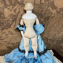 Antique 18 Parian Dresden Lady Doll molded blouse by C F KLING & Co. Circa 1860