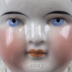 Antique 1850-1880 23 German China Doll Leather Hands Covered Wagon Unmarked