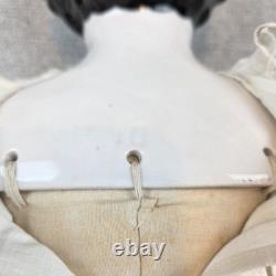 Antique 1850-1880 23 German China Doll Leather Hands Covered Wagon Unmarked