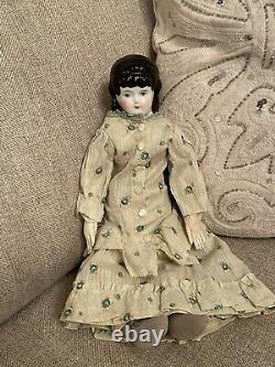 Antique 1875 12 Rare Unusual Hairstyle Cabinet Size China Doll W Antique Dress