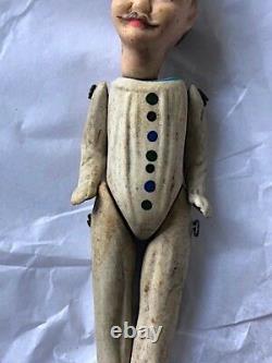 Antique 1880s early bisque porcelain wired doll. Young man. Rare