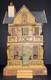Antique 1890s German Lithograph Dollhouse With Furniture & China Dolls Victorian