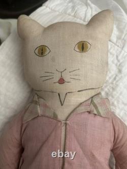 Antique 1910s 1920s Tommy Kat Cat Rag Doll Plushie Toy 12 Ross & Ross Toy Co