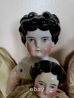Antique 19th Century Lot of 4 German Porcelain China Head Dolls 10 17