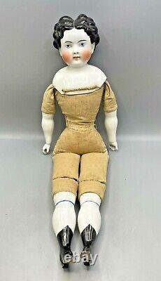 Antique 25 German China Shoulder Head Doll with Porcelain Head, Arms and Legs