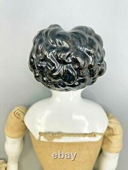 Antique 25 German China Shoulder Head Doll with Porcelain Head, Arms and Legs