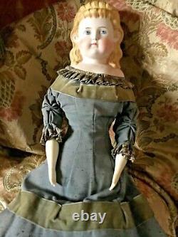 Antique 30 All Original Curriers Ives China Lady Antique Body & Antique Dress