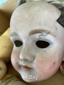 Antique 32 Kley & Hahn Walkure Porcelain Doll For Restoration Attic Find