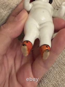 Antique 4.25 Frozen Charlie China Doll Orange Boots Civil War Era c. 1860s
