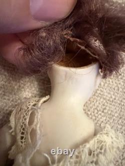 Antique 5 All Bisque Mignonette Doll Fancy Molded Shoes Original Chemise
