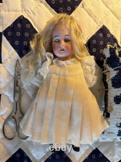 Antique 7 Simon & Halbig Bisque Socket Head Girl Cabinet Size Sleep Eyes
