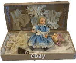 Antique A La Samaritaine French Bisque doll in original Presentation Box & Acc