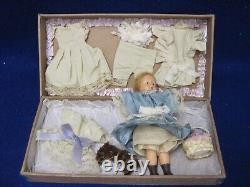 Antique A La Samaritaine French Bisque doll in original Presentation Box & Acc