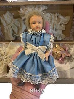 Antique A La Samaritaine French Bisque doll in original Presentation Box & Acc