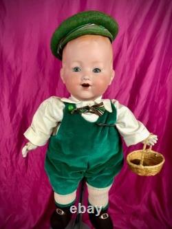 Antique ARMAND MARSEILLE #352/6 Doll Solid Dome Bisque Baby Boy c 1910s 20 RARE