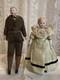 Antique All Original Doll House Couple Man & Woman Bisque