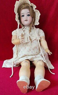 Antique Armand Marseille A5M Germany 390 Porcelain Doll Toy Human Hair 60cm