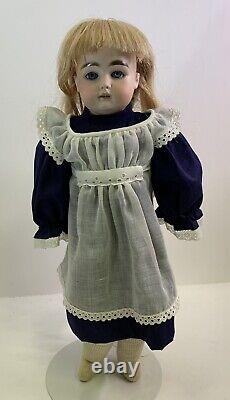 Antique Bisque Doll Kestner 6. Shoulder-head 16 Open Mouth Labeled Leather Body