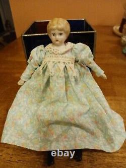 Antique Bisque Porcelain China Head Doll Sawdust Body Hand Sewn Made in Germany