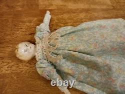 Antique Bisque Porcelain China Head Doll Sawdust Body Hand Sewn Made in Germany