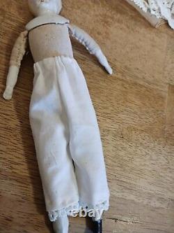 Antique Bisque Porcelain China Head Doll Sawdust Body Hand Sewn Made in Germany