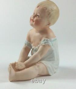 Antique Bisque porcelain seated boy piano baby Gustav Heubach Germany