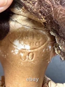 Antique Black Bisque Doll 12 Glass Eyes UNIS France Mold 60 Composition Body