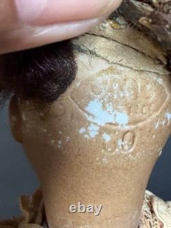 Antique Black Bisque Doll 12 Glass Eyes UNIS France Mold 60 Composition Body