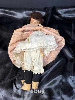 Antique Black Bisque Doll 12 Glass Eyes UNIS France Mold 60 Composition Body