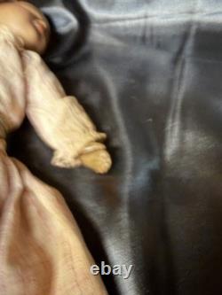 Antique Black Bisque Doll 12 Glass Eyes UNIS France Mold 60 Composition Body