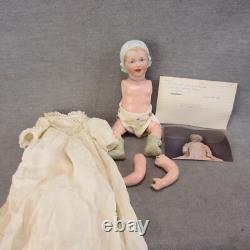 Antique Bonnet Head Character Smiling Open Mouth Teeth Baby Compo Body 11 READ