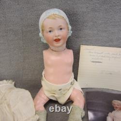 Antique Bonnet Head Character Smiling Open Mouth Teeth Baby Compo Body 11 READ