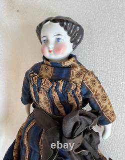 Antique Charming China Shoulder Head Doll 1850/1860's All Original Clothes