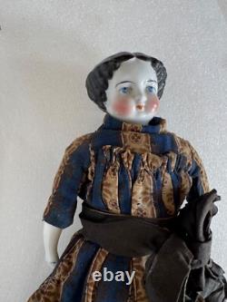 Antique Charming China Shoulder Head Doll 1850/1860's All Original Clothes