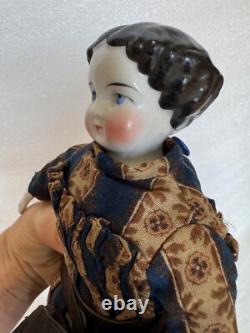 Antique Charming China Shoulder Head Doll 1850/1860's All Original Clothes