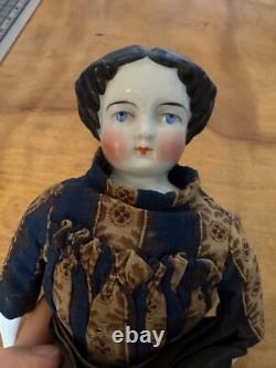 Antique Charming China Shoulder Head Doll 1850/1860's All Original Clothes