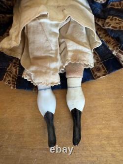Antique Charming China Shoulder Head Doll 1850/1860's All Original Clothes